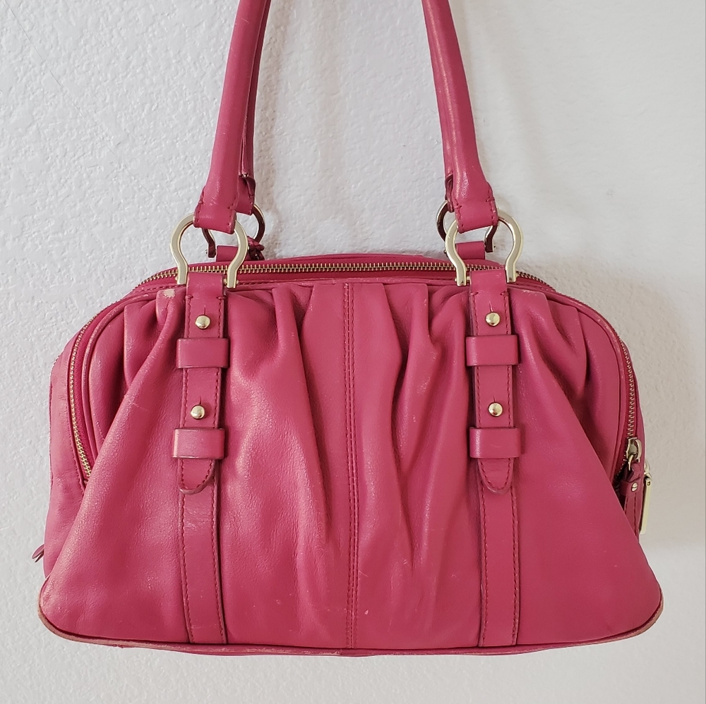 Cole Haan raspberry leather shashal.